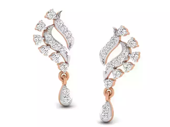 Women drop earrings 3dm render detail