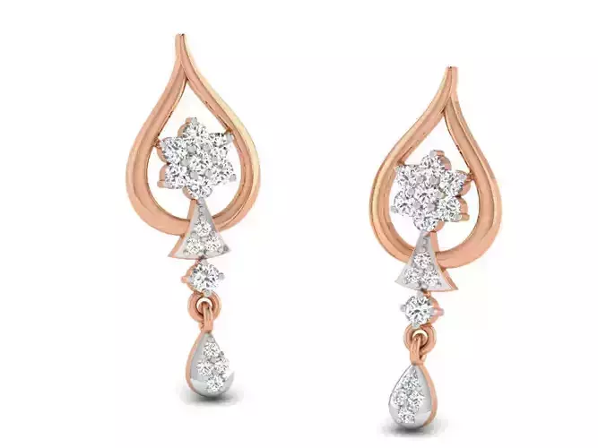 Women drop earrings 3dm render detail