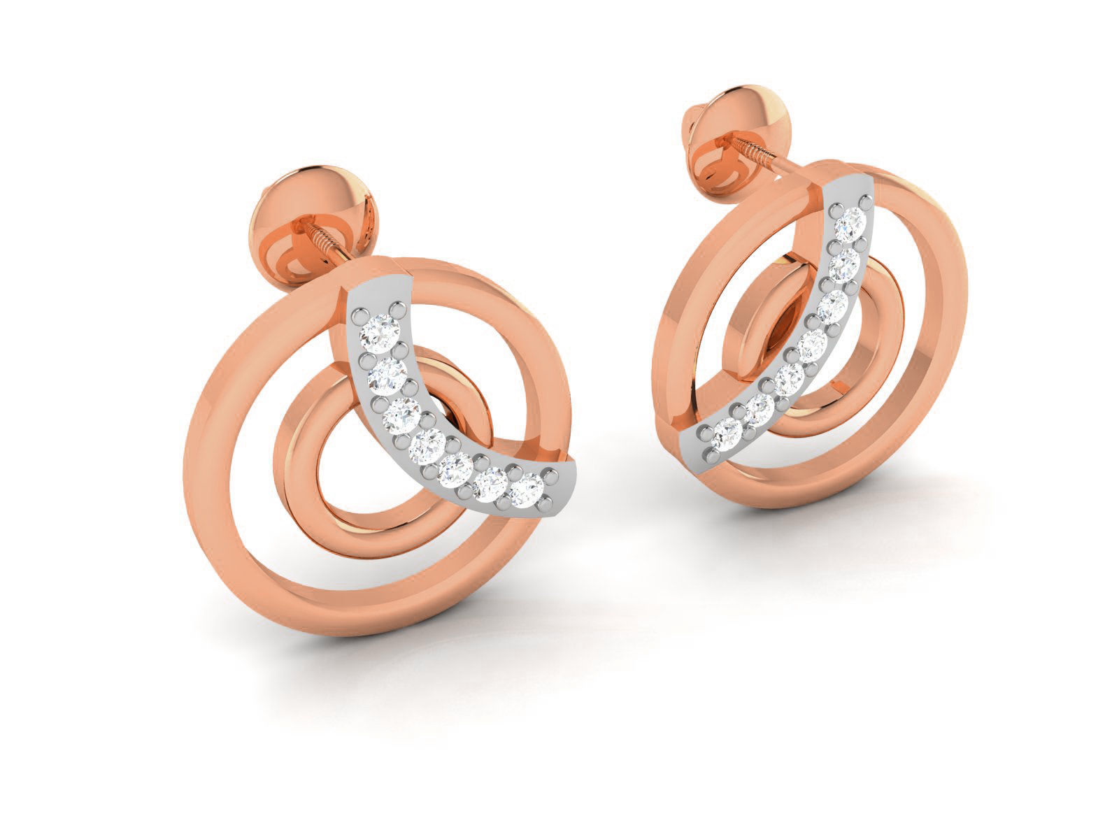 Women studs earrings 3dm render detail 3D print model_3