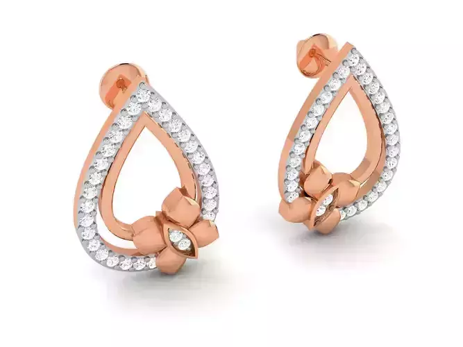 Women studs earrings 3dm render detail