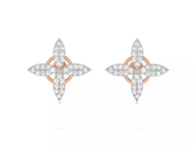 Women studs earrings 3dm render detail
