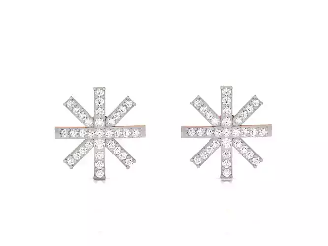 Women studs earrings 3dm render detail