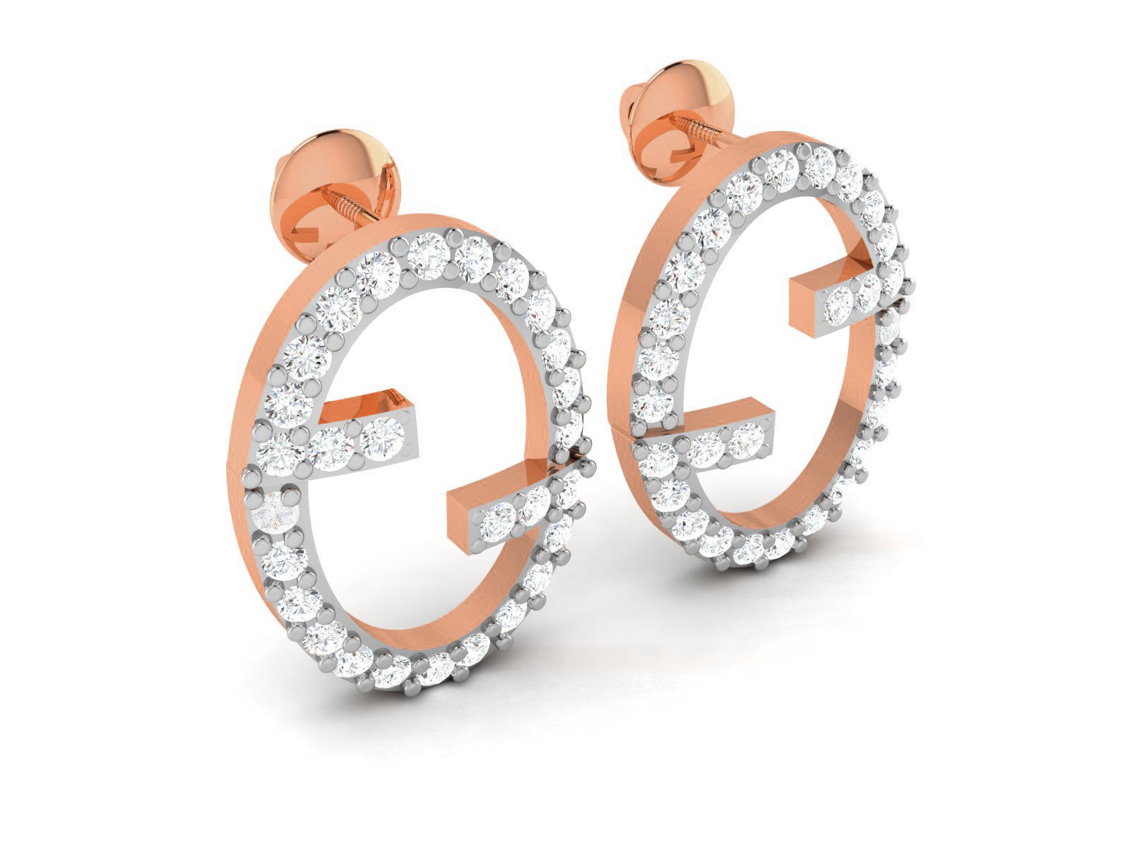 Women studs earrings 3dm render detail 3D print model_2