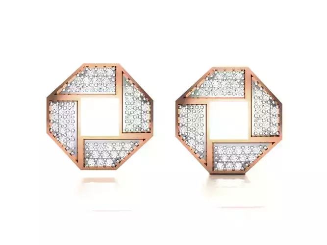 Women studs earrings 3dm render detail
