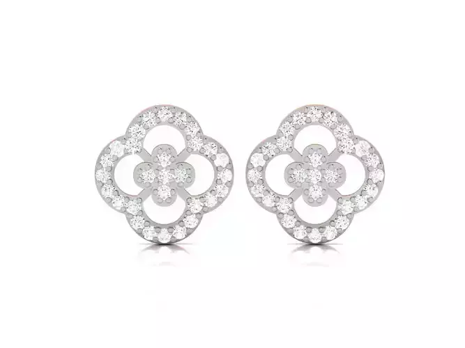 Women studs earrings 3dm render detail