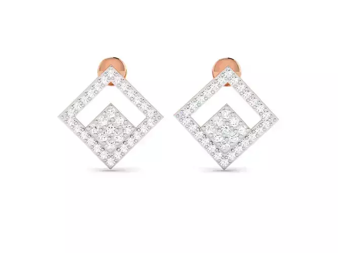 Women studs earrings 3dm render detail
