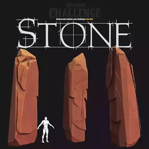Stylized Rock Model Free low-poly 3D model