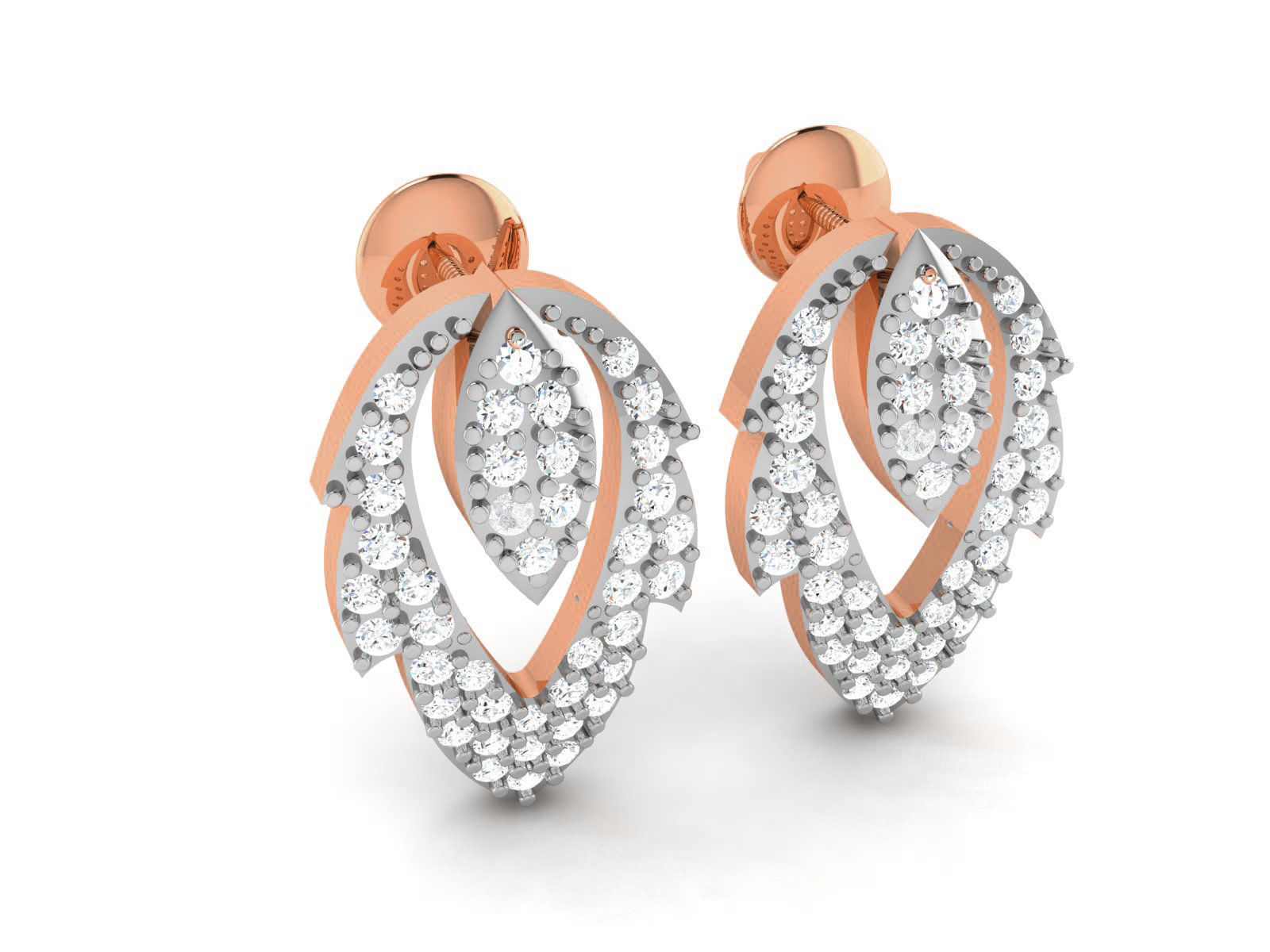 Women studs earrings 3dm render detail 3D print model_2