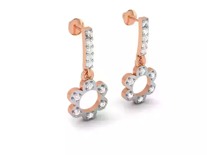 Women drop earrings 3dm render detail