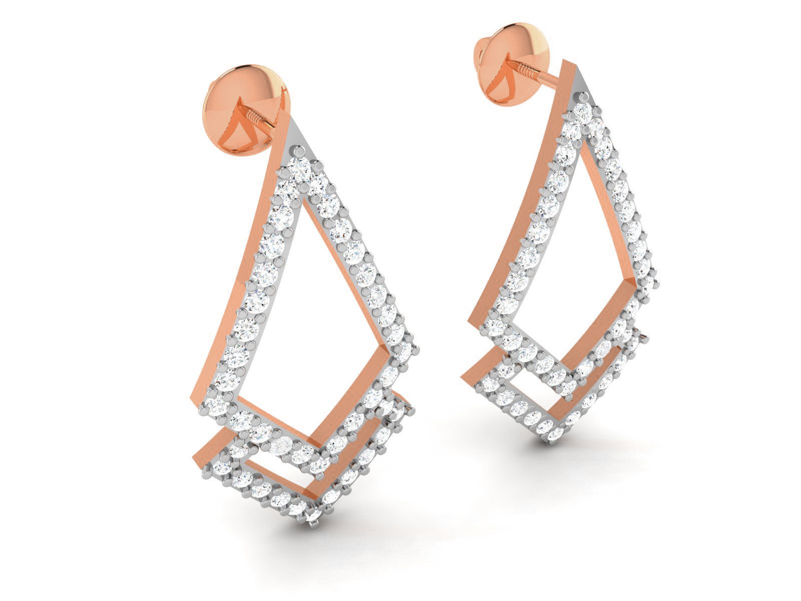 Women studs earrings 3dm render detail 3D print model_1