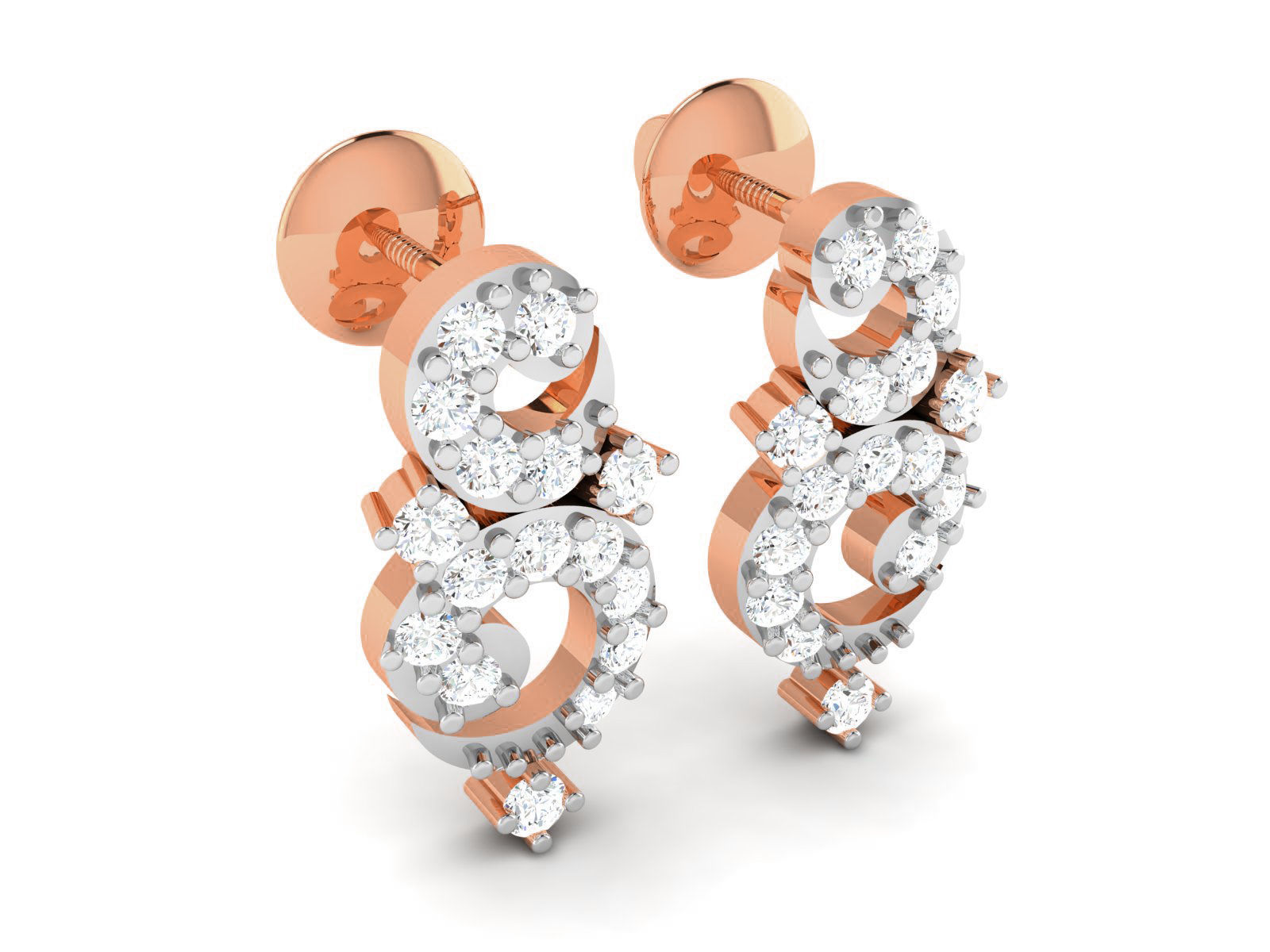 Women studs earrings 3dm render detail 3D print model_2