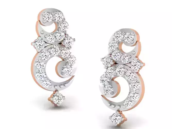Women studs earrings 3dm render detail 3D print model