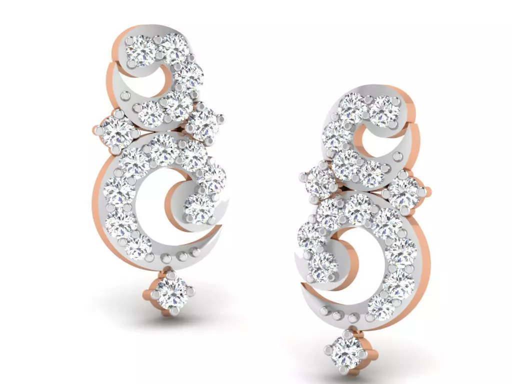 Women studs earrings 3dm render detail 3D print model_0