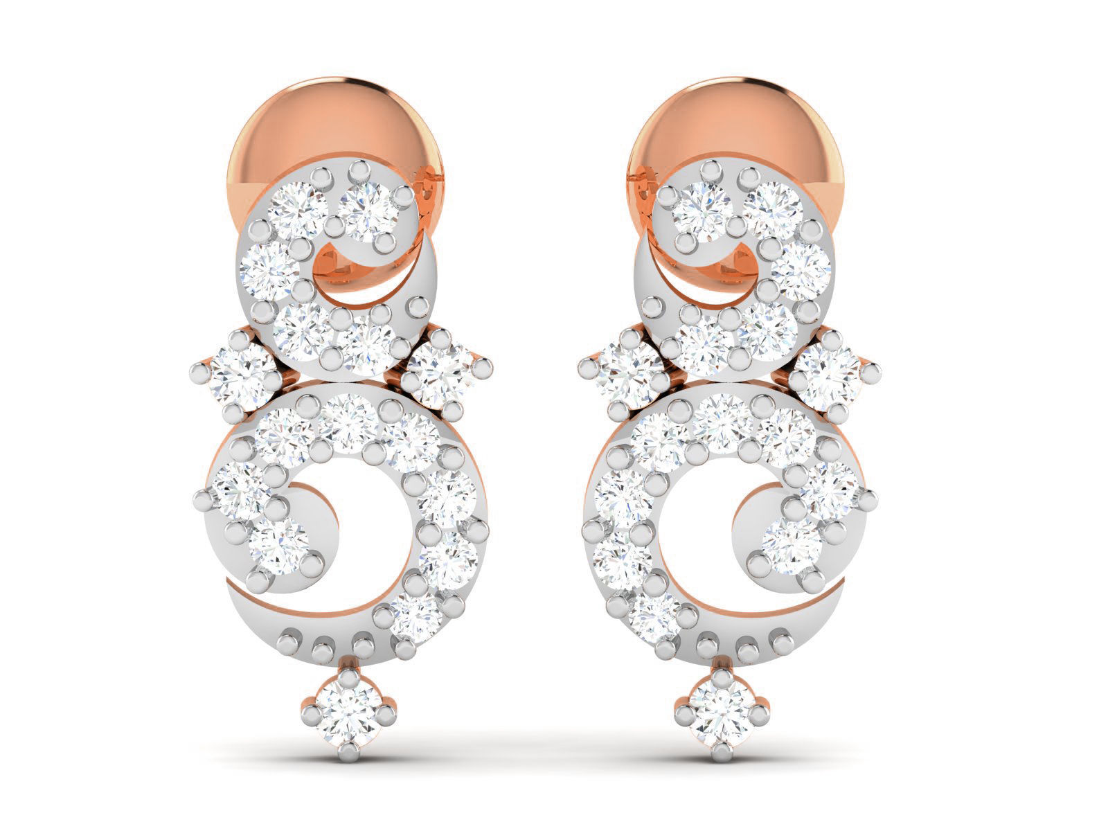 Women studs earrings 3dm render detail 3D print model_3