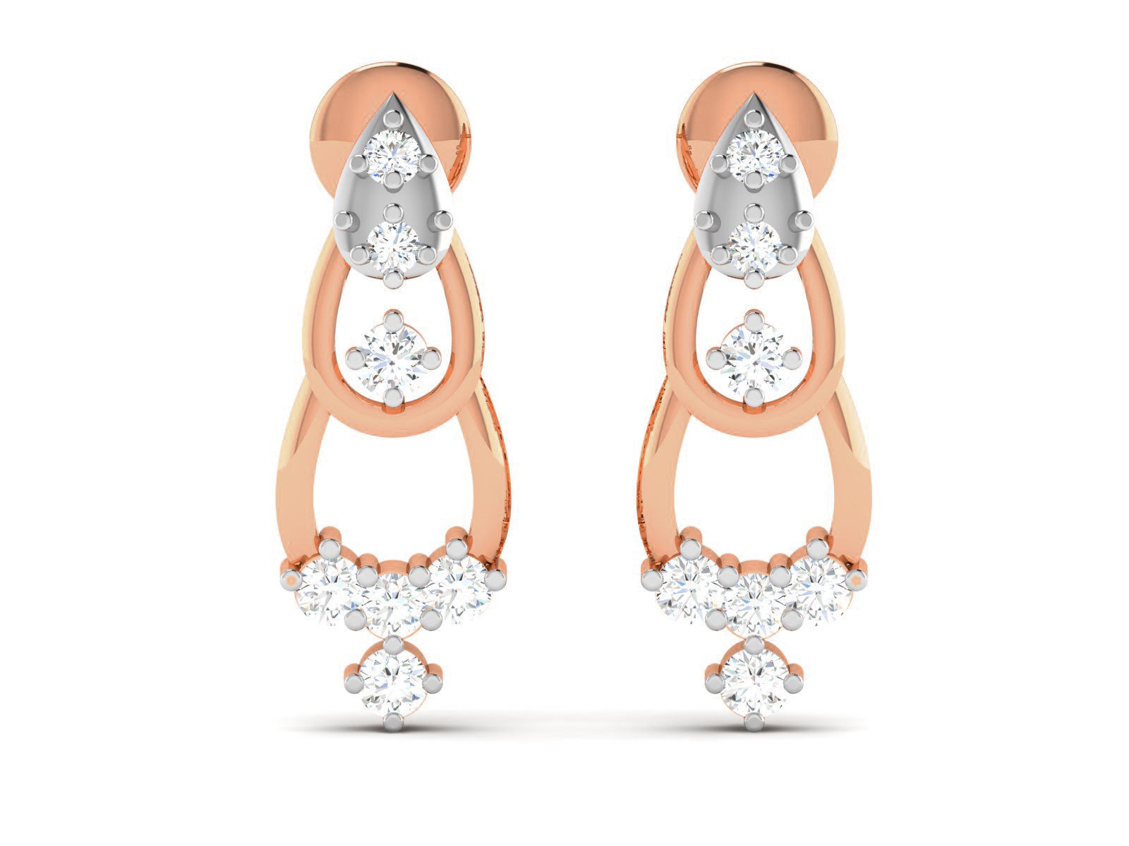 Women studs earrings 3dm render detail 3D print model_3