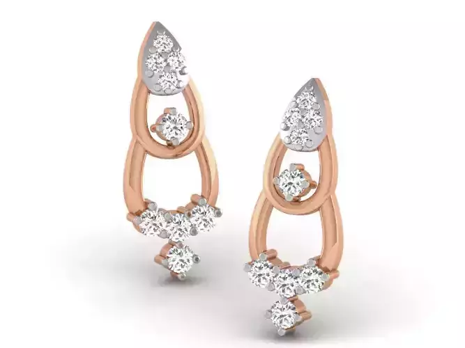 Women studs earrings 3dm render detail