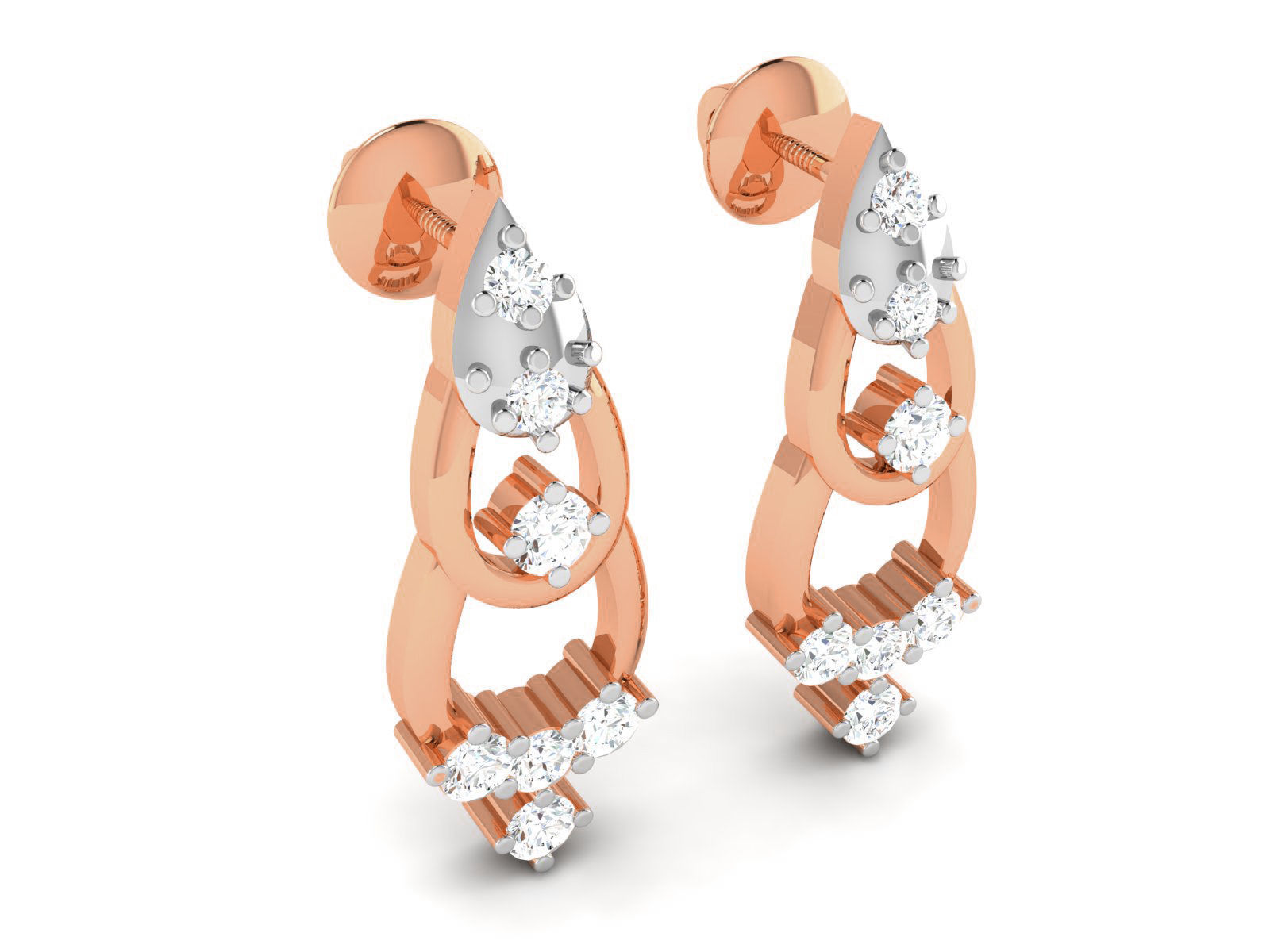 Women studs earrings 3dm render detail 3D print model_2