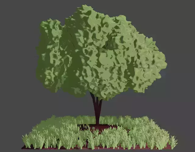 Treee tree in middle of grass