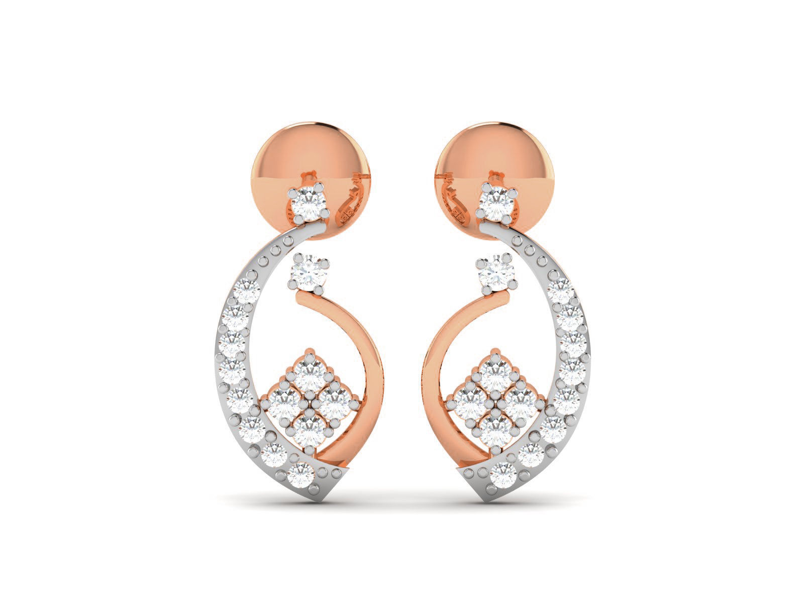 Women studs earrings 3dm render detail 3D print model_2