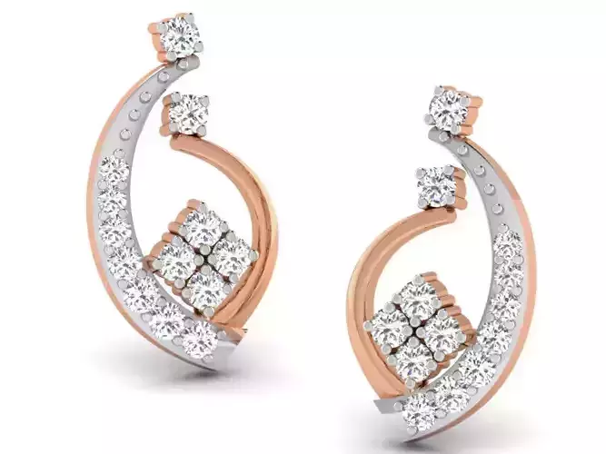 Women studs earrings 3dm render detail 3D print model
