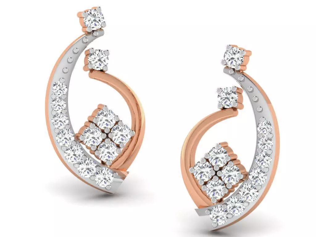 Women studs earrings 3dm render detail 3D print model_0