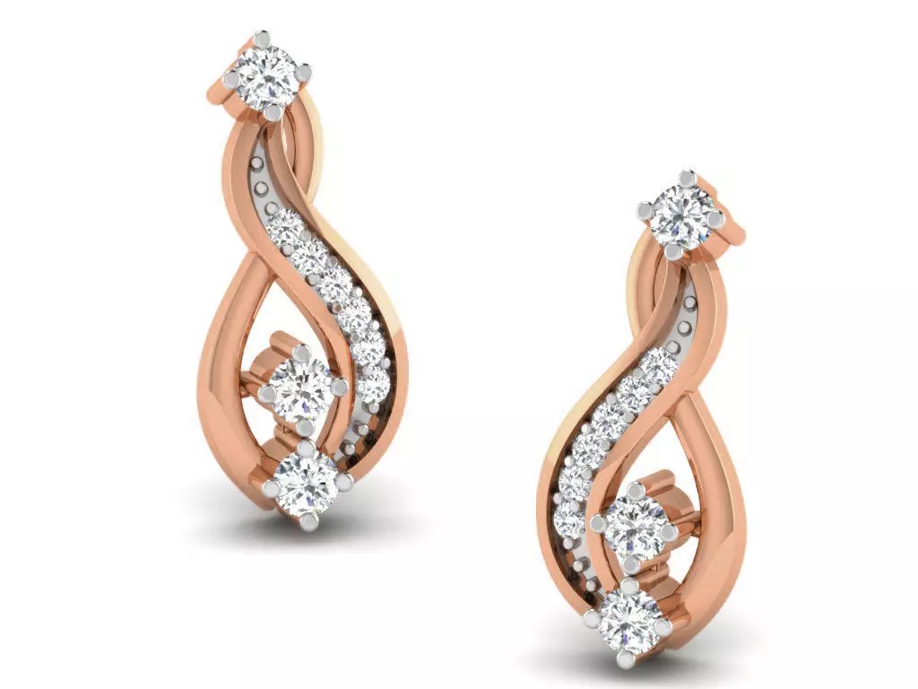 Women studs earrings 3dm render detail 3D print model_0