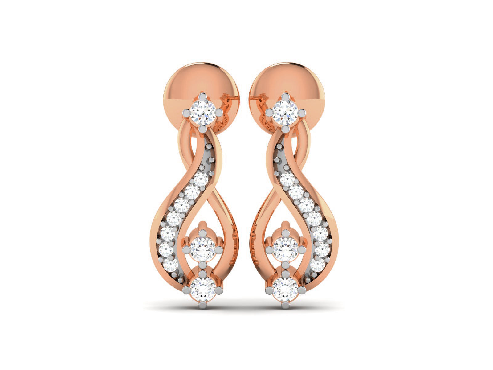 Women studs earrings 3dm render detail 3D print model_2