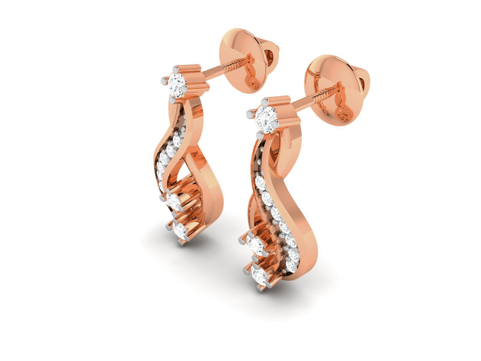 Women studs earrings 3dm render detail 3D print model_1
