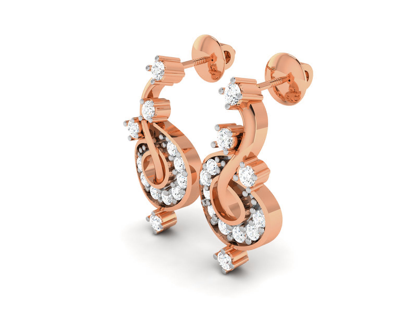 Women studs earrings 3dm render detail 3D print model_1