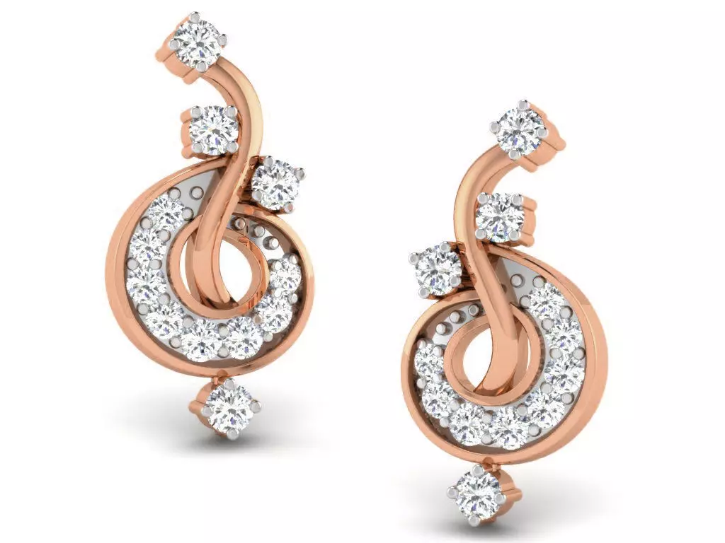 Women studs earrings 3dm render detail 3D print model_0