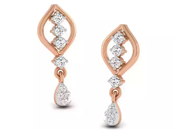 Women drop earrings 3dm render detail
