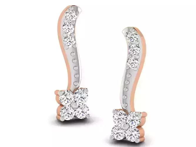 Women studs earrings 3dm render detail