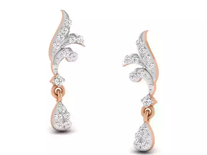 Women drop earrings 3dm render detail