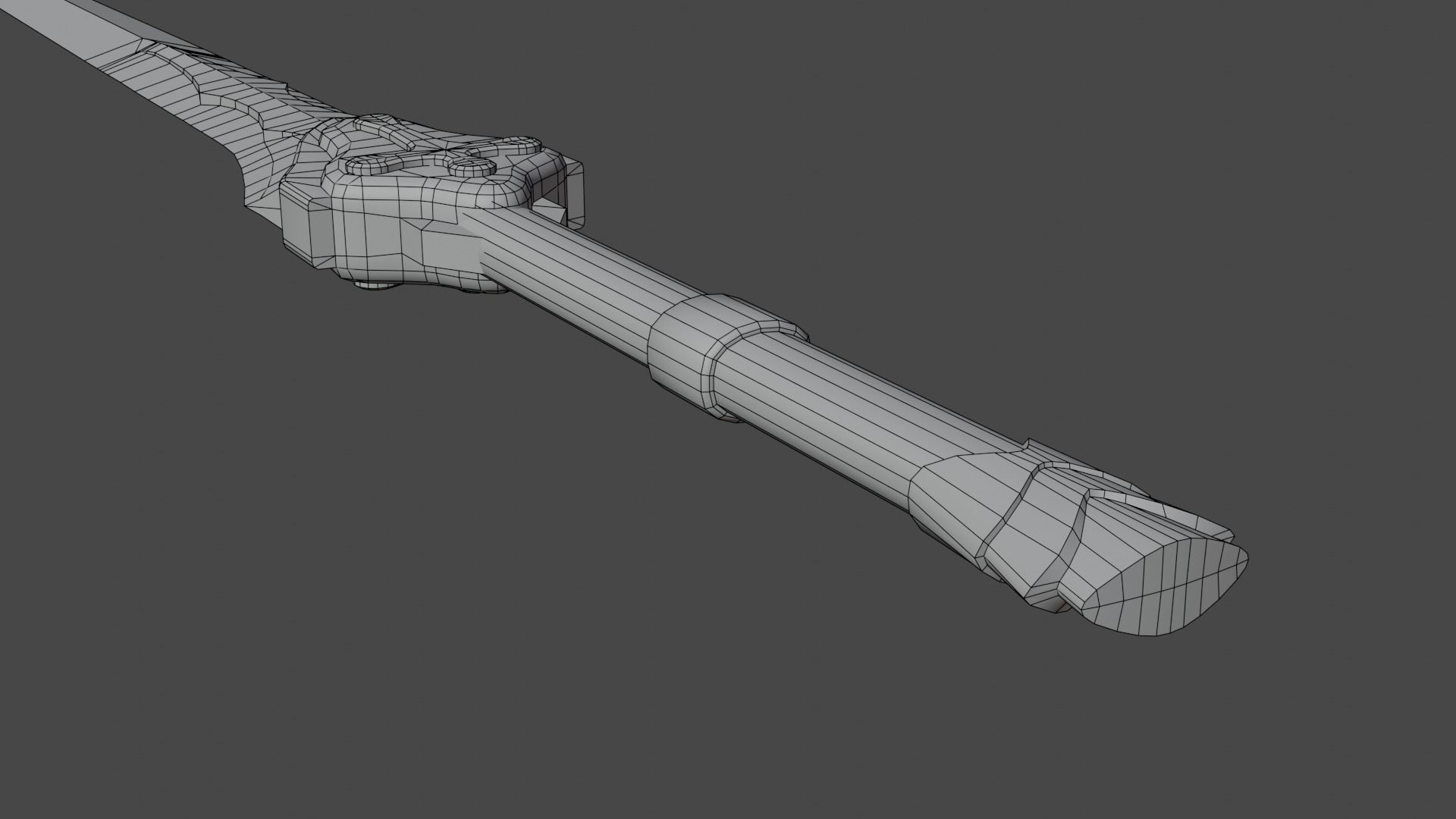 Fantasy sword Low-poly 3D model_11