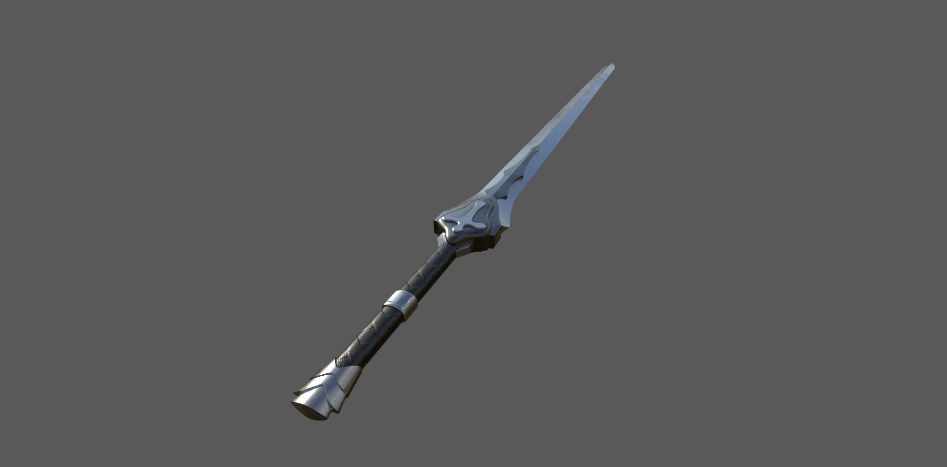 Fantasy sword Low-poly 3D model_1