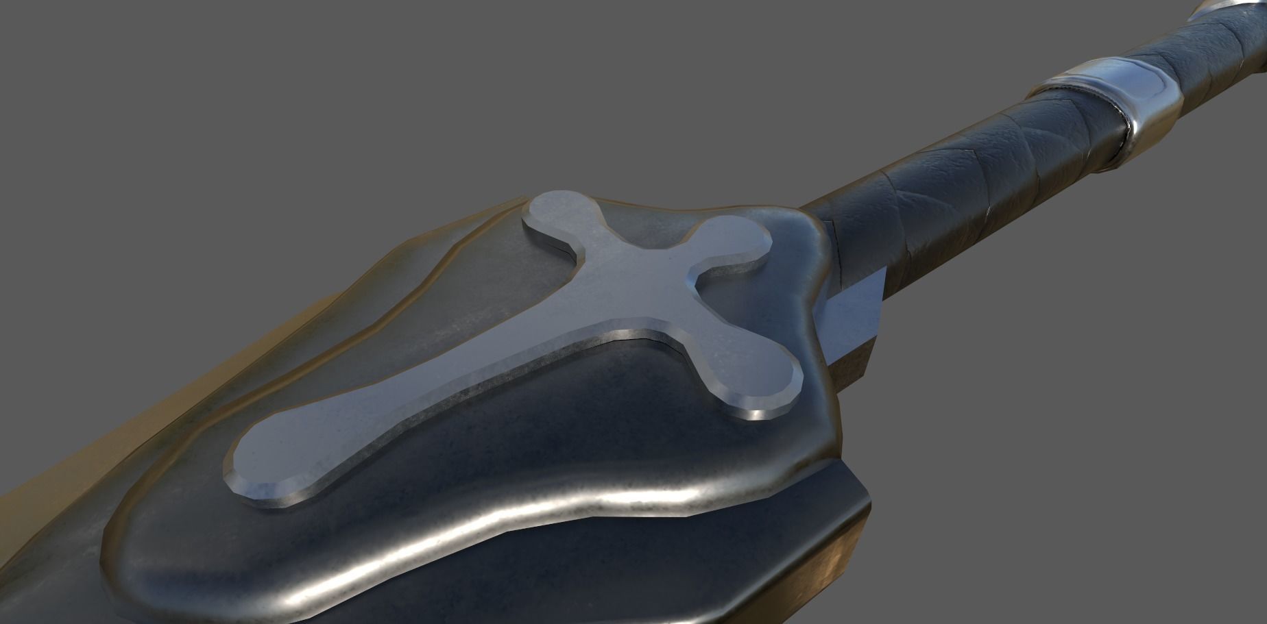 Fantasy sword Low-poly 3D model_4