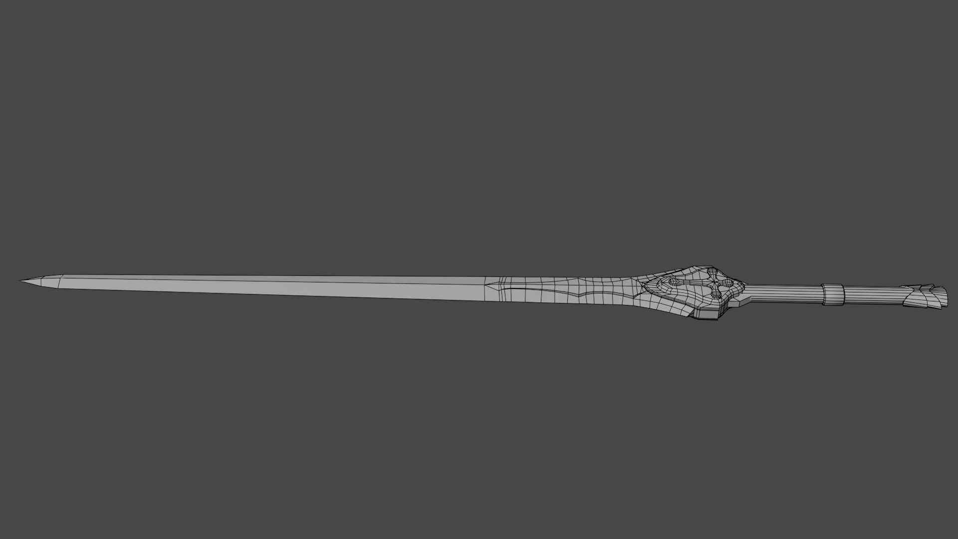 Fantasy sword Low-poly 3D model_10