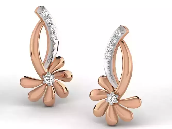 Women studs earrings 3dm render detail