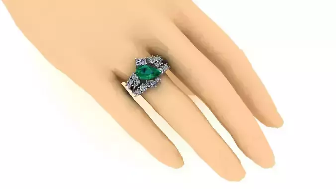 Anel Diamante e Esmealda