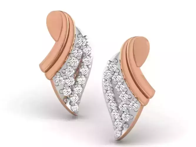 Women studs earrings 3dm render detail