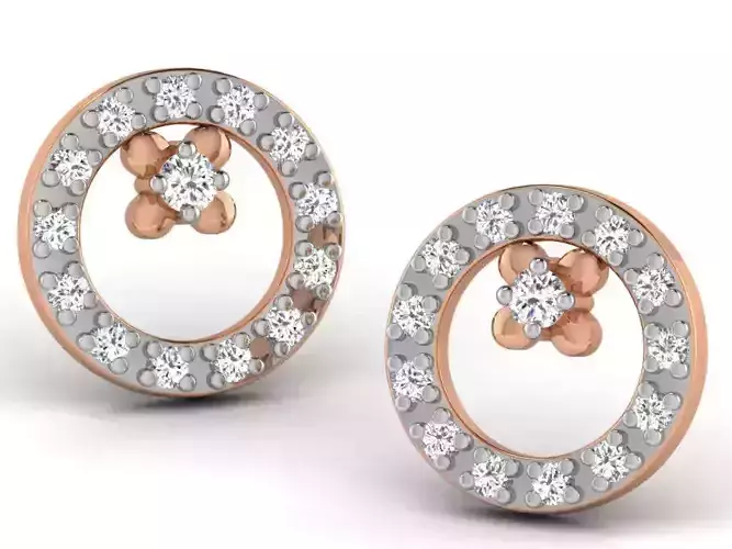 Women studs earrings 3dm render detail