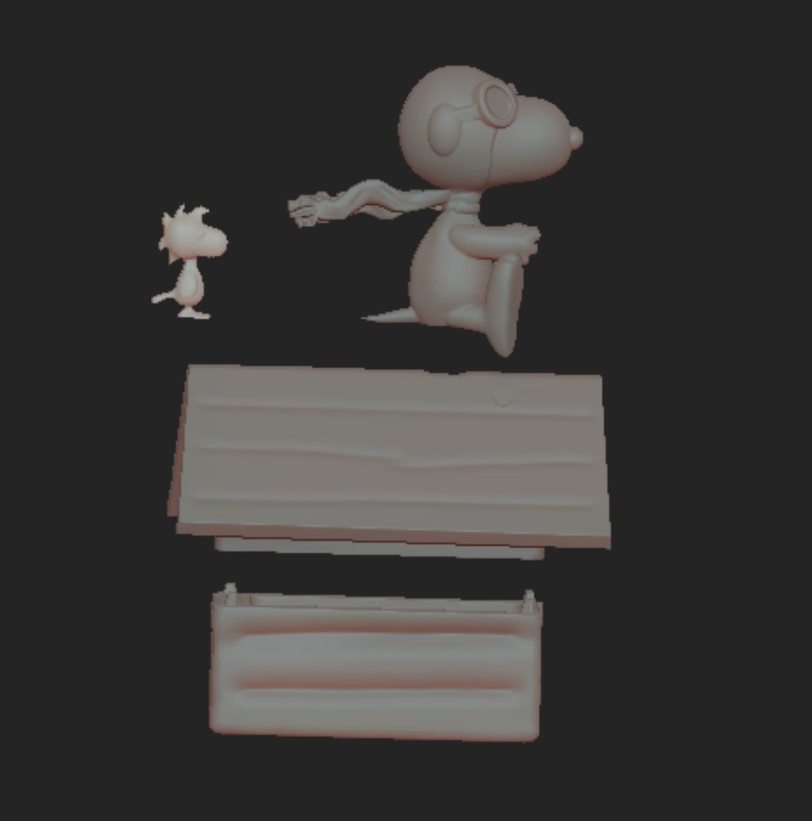 snoopy aviator and woodstock 3D print model_2