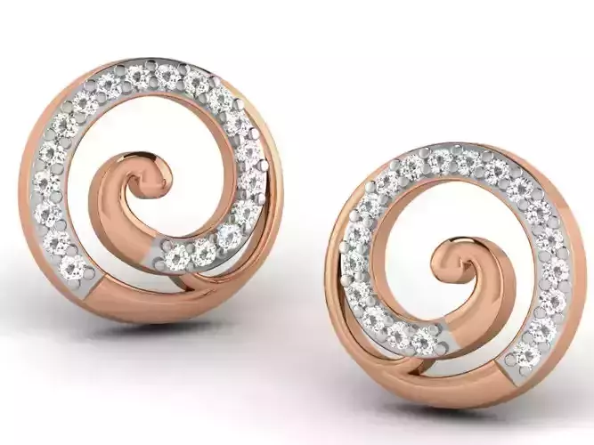 Women studs earrings 3dm render detail