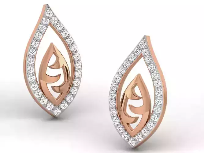 Women studs earrings 3dm render detail