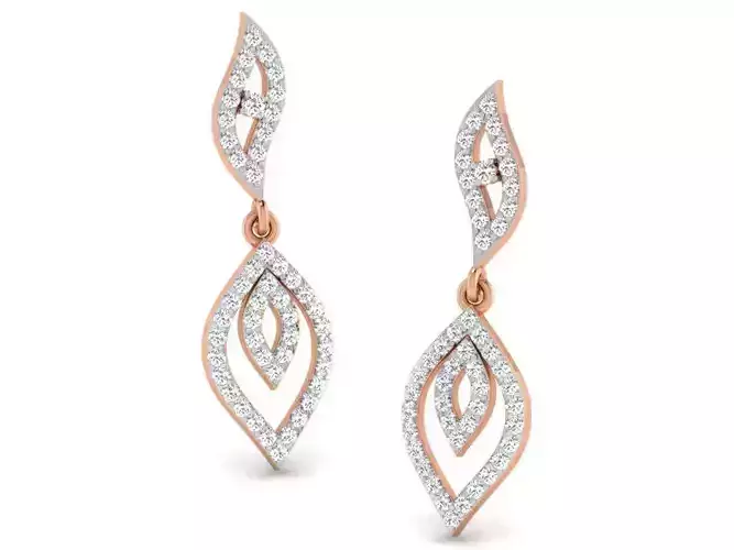 Women drop earrings 3dm render detail