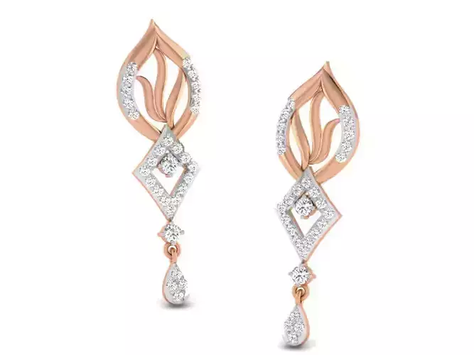 Women drop earrings 3dm render detail