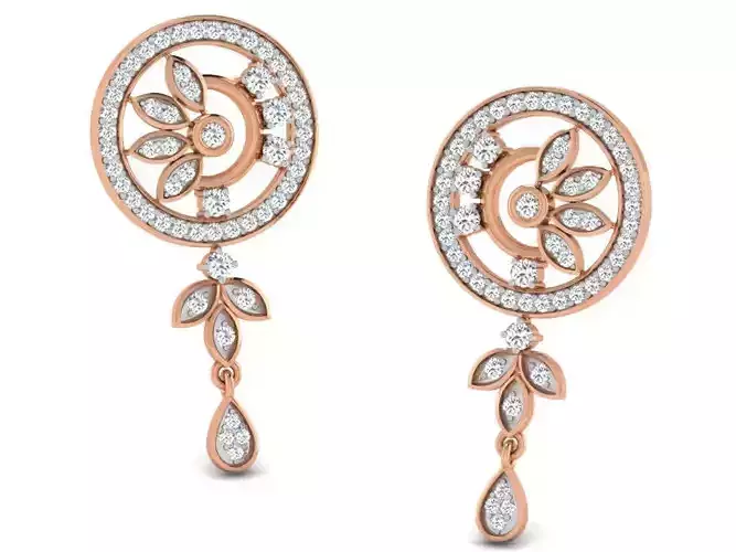 Women studs earrings 3dm render detail