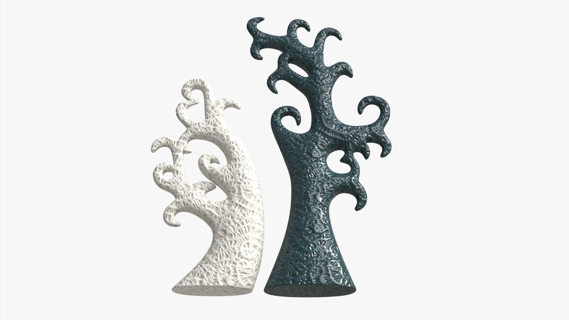 Abstract Tree Ceramic Figurine Set 06 v2 3D model_3