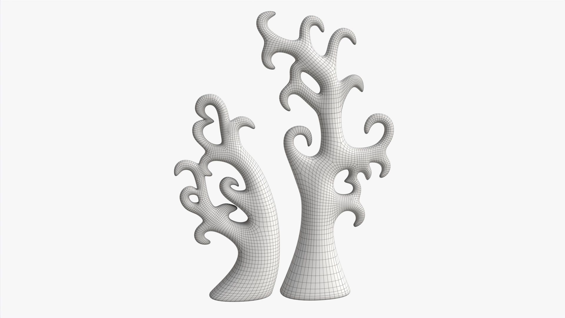 Abstract Tree Ceramic Figurine Set 06 v2 3D model_6