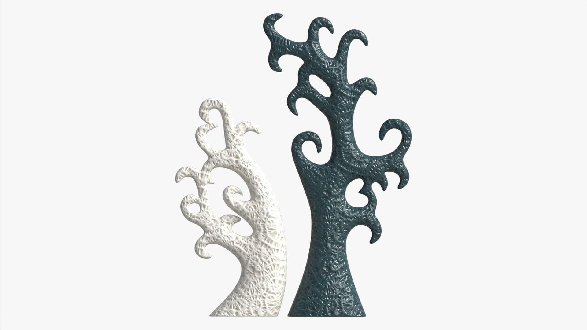 Abstract Tree Ceramic Figurine Set 06 v2 3D model_4